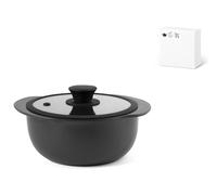 H&H Casseruola Omega in stoneware con coperchio in vetro Cm 25