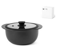 H&H Casseruola Omega in stoneware con coperchio in vetro Cm 28,5