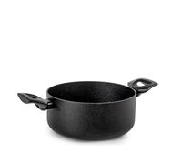 H&H Casseruola Titan 2 Manici in Alluminio con Rivestimento Antiaderente Pfluon, 20 cm, Colore Nero, Adatta a Tutti i Piani Cottura - Incluso Induzione e Vetroceramica, PFOA Free