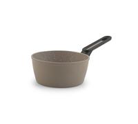 H&H by Bruno Barbieri Casseruola 1 Manico Savoir 16 cm, Alluminio Forgiato con Rivestimento Antiaderente Ceramico ILAG, Induzione, PFOA Tested, Tortora