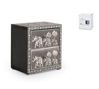 H&H Giaya Cassettiera in Legno e Alluminio, 2 Posti, 7,5x10cm