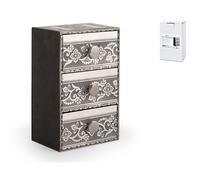 H&H Giaya Cassettiera in Legno e Alluminio, 3 Posti, 7,5x10cm