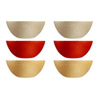 H&h set 6 coppe celebration in vetro colori assortiti cm 22
