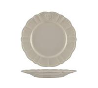 H&H Celine Set 6 Piatti Piani, Stoneware, Grigio, 26cm