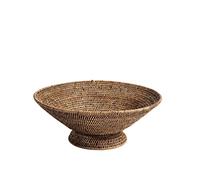 H&H Centrotavola in Rattan con Piede Tondo 45x18hcm