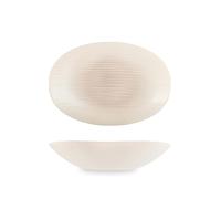 H&H Centrotavola Silk ovale in vetro effetto seta perla cm. 31,5