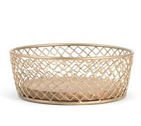 H&h cestino tondo forato in mango cm25,5xh7