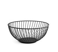 H&H Cestino in Filo Metallico Colore Nero 28x12Hcm