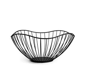 H&H Cestino in Filo Metallico Colore Nero 29,5x12,5Hcm