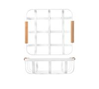 H&H Cestino In Metallo Colore Bianco Cm23X24,5X8