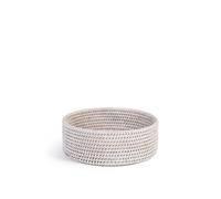 H&H Cestino in rattan sbiancato rotondo cm 22x7