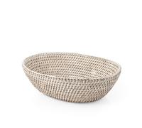 H&H Cestino Ovale In Rattan Bianco Cm 26X7,5