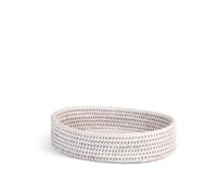 Cestino In Rattan Sbiancato Forma Ovale Cm 24,5X19X5,5