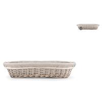 H&h cesto portagrissini ovale vimini e tessuto grigio cm43x18x10