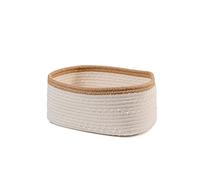 H&H Cesto in Cotone e Juta Beige 23x33x15Hcm