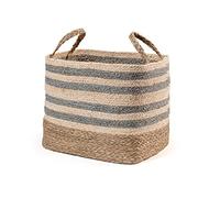 H&h cesto rettangolare in mais con manici cm 40x30x32h