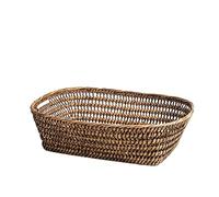 H&h cesto rettangolare in rattan cm 42x34x12h