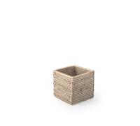 H&H Cesto posate in rattan sbiancato quadro cm 11x10,5h