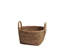 H&h cesto tondo con manici in rattan cm 39xh20