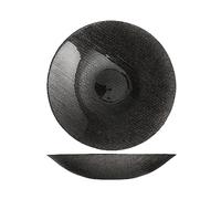 Centrotavola H&H Charme Ø40cm in vetro nero con glitter