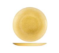 H&H Charme Gold Set 6 Piatti Piani, in Vetro, 28cm