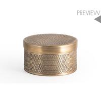 H&H Chennai Scatola in Alluminio, Inciso a Texture, Colore Oro, 15x8cm