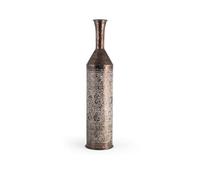 H&H Chennai Vaso in Alluminio, Inciso a Texture, Colore Bronzo, 17x75cm