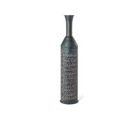 Vaso Chennai In Alluminio Decorato Inciso A Texture Colore Nero Cm 75