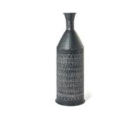 Vaso Chennai In Alluminio Decorato Inciso A Texture Colore Nero Cm 57