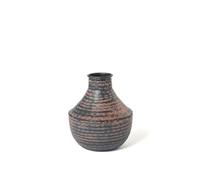 Vaso Chennai In Alluminio Decorato Inciso A Texture Colore Nero Cm 21X23