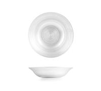 H&H Circle - Set 6 Piatti Fondo in Vetro Trasparente, Ø 22 cm, Eleganti e Raffinati, Lavabili in Lavastoviglie