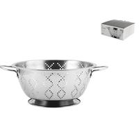 H&H Colapasta con Piede in Acciaio Inox 18/10 - Ø 22 cm | Resistente, Stabile, Lavabile in Lavastoviglie - Ideale per Pasta, Verdure, Frutta