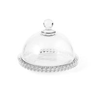 H&H-Collier, piatto con cupola, in vetro trasparente, diametro di 19,5 cm