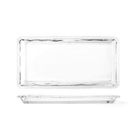 H&H-Collier, set 6 piatti rettangolari, in vetro, trasparente, 18x36 cm