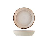 H&H set 12 piatti fondi Artisanal in stoneware marrone cm 20