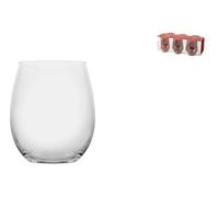 H&H Confezione 6 Bicchieri Vinissimo in Vetro Trasparente 39 cl - Eleganti e Resistenti - Idonei al Lavaggio in Lavastoviglie