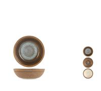 H&H Confezione 6 coppette Cancum in porcellana esterno marrone interno decoro 10