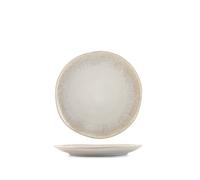 H&H Confezione 6 piatti frutta Yucatan in stoneware interno decoro bianco cm. 21