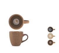 H&H Confezione 6 tazze caffè Cancum in porcellana esterno marrone interno cc