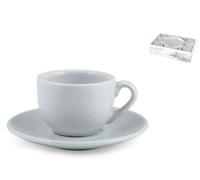 H&h Confezione 6 Tazzine Caffè Con Piattino Ceramica Gabriell Azzurro Cc 100