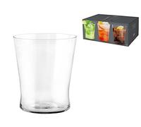 H&H Set 6 Bicchieri Acqua Conic, in Vetro, Trasparente, 370cc - trasparente vetro 1170337
