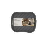 H&H Contenitore in Silicone per Friggitrice ad Aria Quadrato 20 cm, Teglia Antiaderente Riutilizzabile, per Forno Tradizionale, Microonde e Freezer, Grigio Antracite