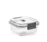 H&H Contenitore In Vetro Borosilicato 530 Ml Con Coperchio Ermetico E Valvola Sottovuoto, Quadrato 14x14 Cm, Forno E Microonde (Senza Coperchio), Lavabile In Lavastoviglie