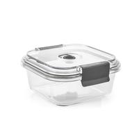 H&H Contenitore In Vetro Borosilicato 800 Ml Con Coperchio Ermetico E Valvola Sottovuoto, Quadrato 16x16 Cm, Forno E Microonde (Senza Coperchio), Lavabile In Lavastoviglie