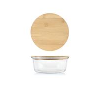 H&H CONTENITORE VETRO TONDO COPERCHIO BAMBU' 970 ML