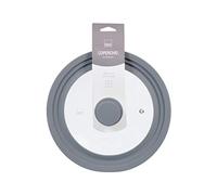 H&H Coperchio Multimisura in Vetro con Bordo in Silicone 20/22/24 cm, Universale per Pentole, Padelle e Tegami, con Foro Vapore