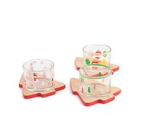 H&H Coppetta in Vetro Natale, Base Bambu', 7xH5cm