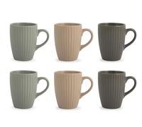 H&H Countryside Set 6 Mug, Stoneware, Colori Assortiti, cc295