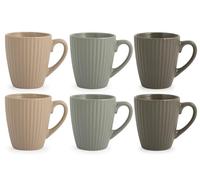 H&h set 6 tazze t countryside in stoneware assortite cc 210