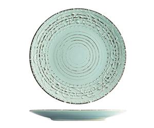 H&H Courtyard Confezione Piatti Piani, Stoneware, Azzurro, 6 unità